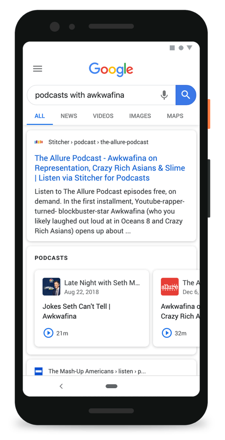Podcast In Serp Organica di Google